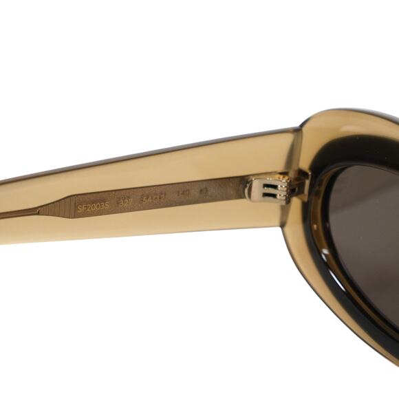 Ferragamo Narrow Oval Sunglasses - Transparent Khaki / Green / Dark Grey - NWT - Picture 8 of 10